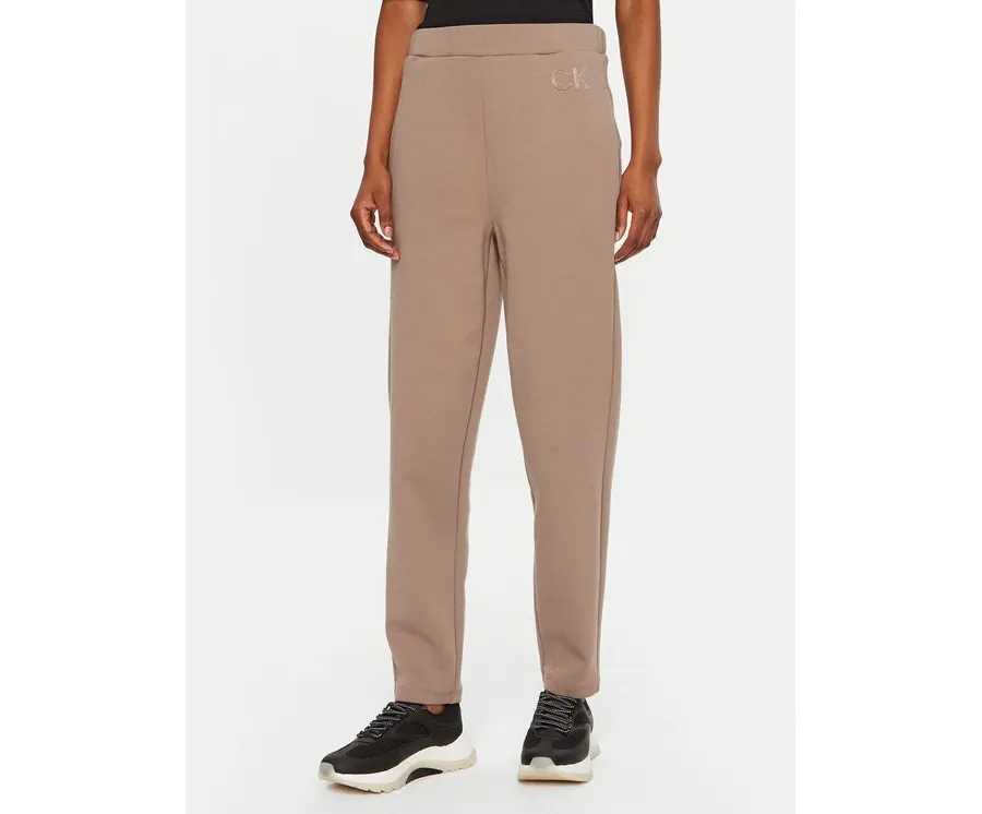 obrazek 1 Calvin Klein Spodnie dresowe Satin K20K207945 Beżowy Slim Fit