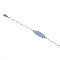 Picture A bracelet with a laser-engraved plaque for a child and a rollò chain