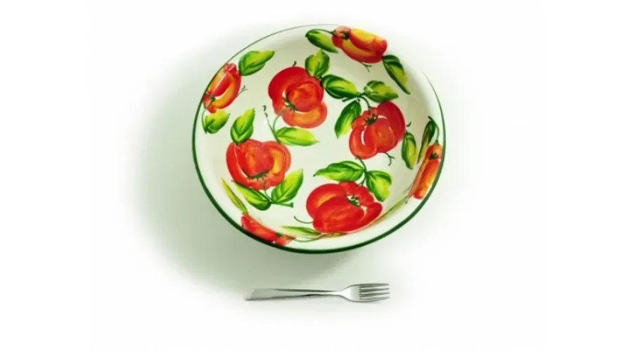 obrazek 1 Duża okrągła miska sałatkowa zdobiona motywem pomidorów - Le Ceramiche