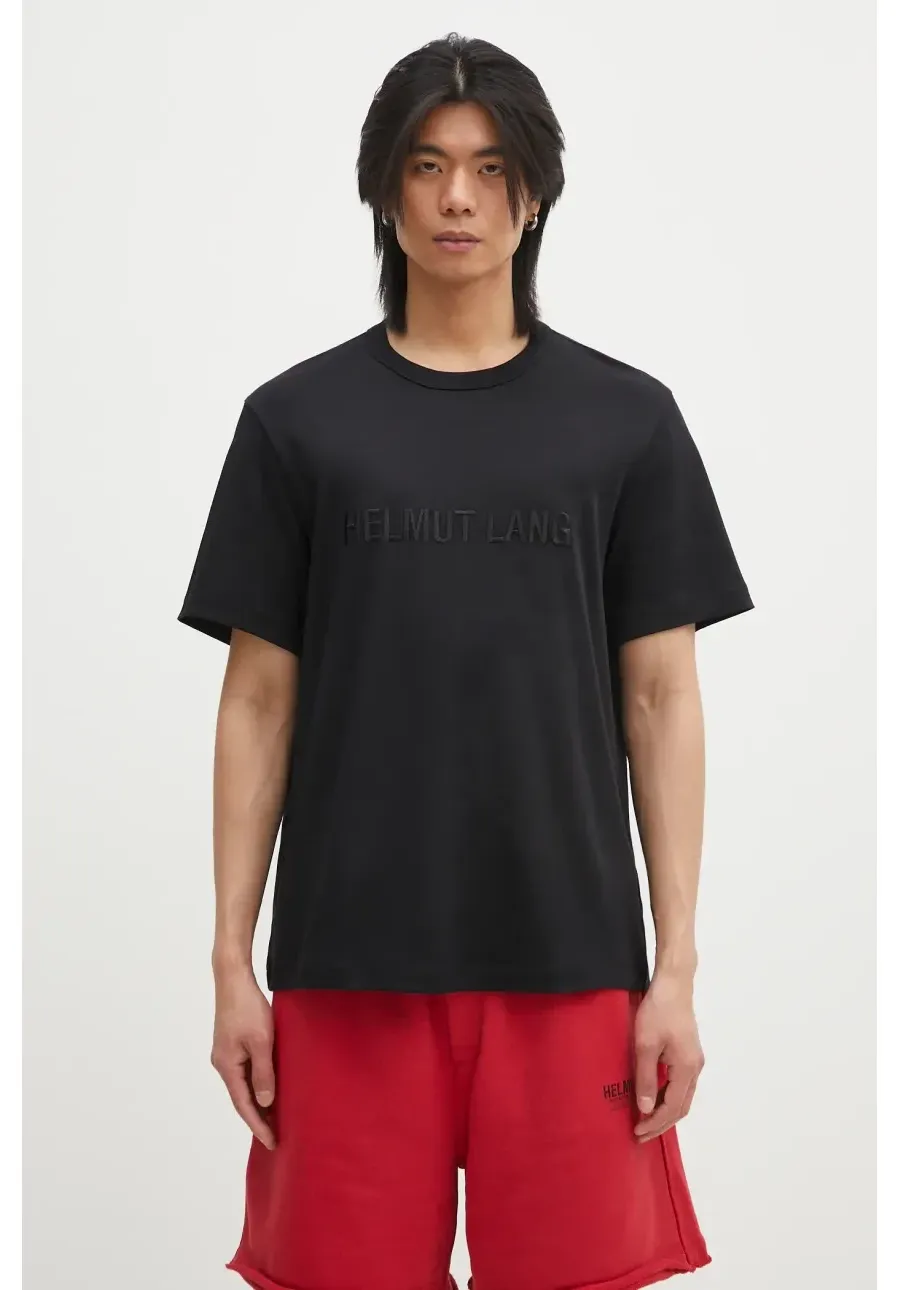 obrazek 1 Helmut Lang t-shirt bawełniany Logo Ov Tee.Hvy Ever męski kolor czarny z aplikacją O04HM599