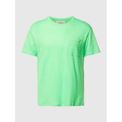 Zdjęcie T-shirt z lnu z kieszenią na piersi model ‘ECSTASEA’