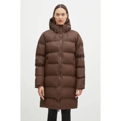 Zdjęcie Rains kurtka przeciwdeszczowa Alta Longer Puffer Jacket W3T4 kolor brązowy zimowa 15130.23