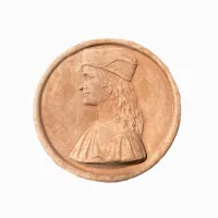 Picture Italian bas-relief of Raffaello in clay