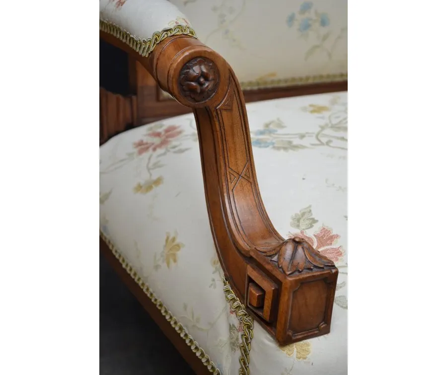 obrazek 3 Znakomita wiktoriańska sofa z orzecha włoskiego, z eleganckim tyłem - antyk