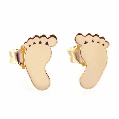Zdjęcie Kolczyki w kształcie dziecięcych nóżek z różowego złota