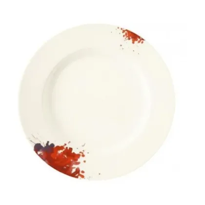 Zdjęcie Kremowy okrągły 21-centymetrowy porcelanowy talerz z Niemiec – Tettau