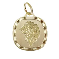Picture Gold pendant with the zodiac sign of Leo