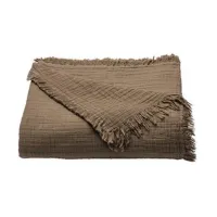 Zdjęcie Ciemnobrązowa narzuta Brehat na łóżko do sypialni