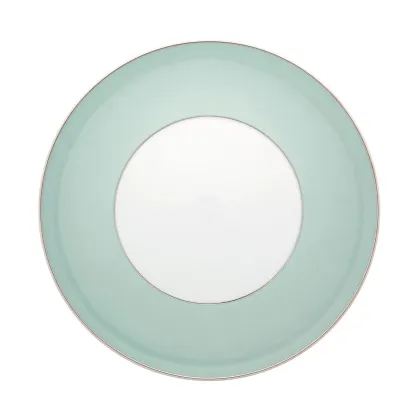Zdjęcie Biało-turkusowy porcelanowy talerz-półmisek z kolekcji Venezia z platynowym obrzeżem - Vista Alegre