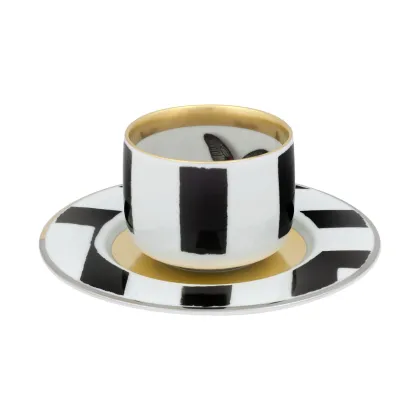 Zdjęcie Filiżanka do kawy ze spodkiem z porcelany z wyjątkowej kolekcji Sol y Sombra - Vista Alegre