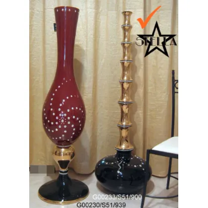 Zdjęcie Dekoracyjny złoty ceramiczny wazon z kryształkami Swarovskiego