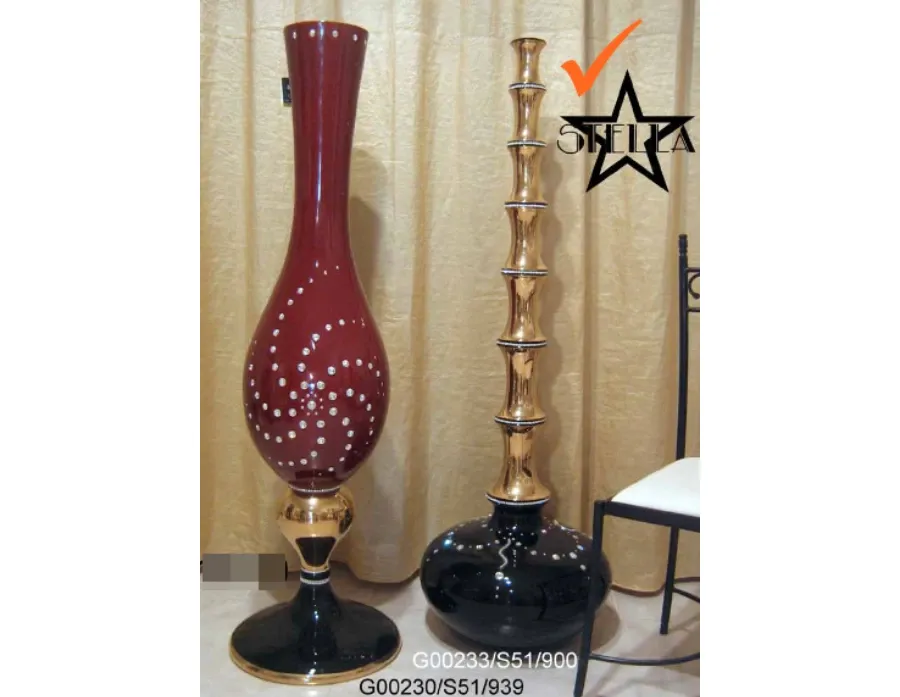 obrazek 1 Dekoracyjny złoty ceramiczny wazon z kryształkami Swarovskiego