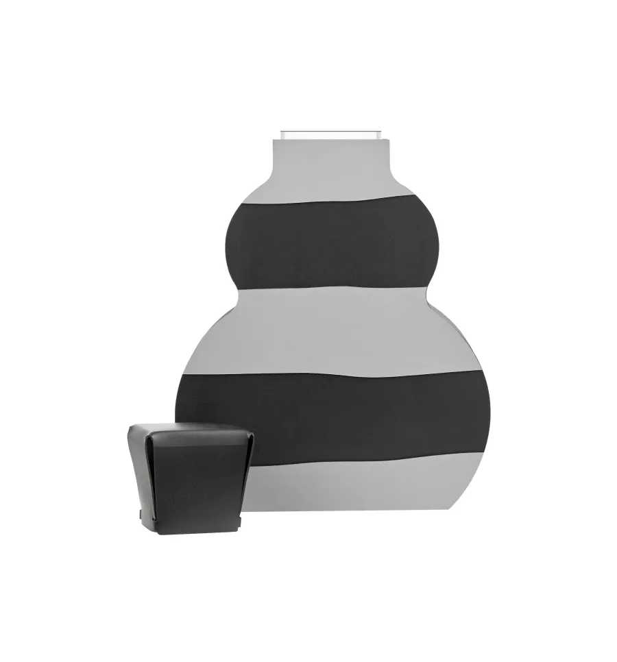 obrazek 3 Stylowy wazon Otto 9x33xH45 cm w poziome pasy w kolorze szarym i czarnym