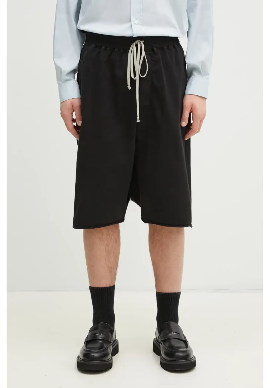 obrazek 1 Rick Owens szorty bawełniane Drawstring Pods męskie kolor czarny DU01E3380.RIGP