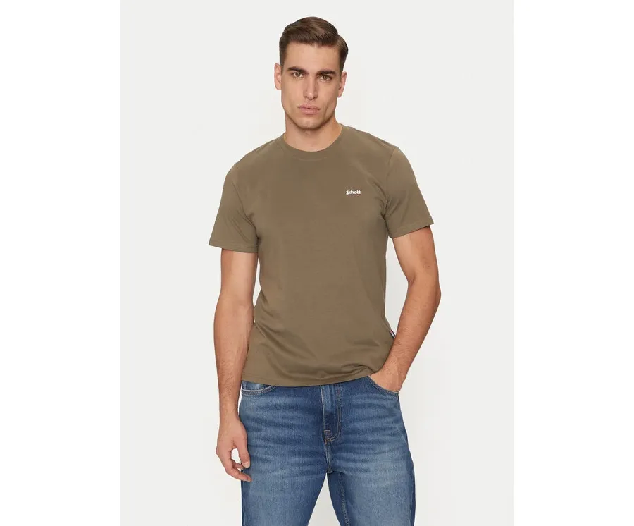 obrazek 1 SCHOTT N.Y.C. T-Shirt TSCLAWS1 Khaki Regular Fit