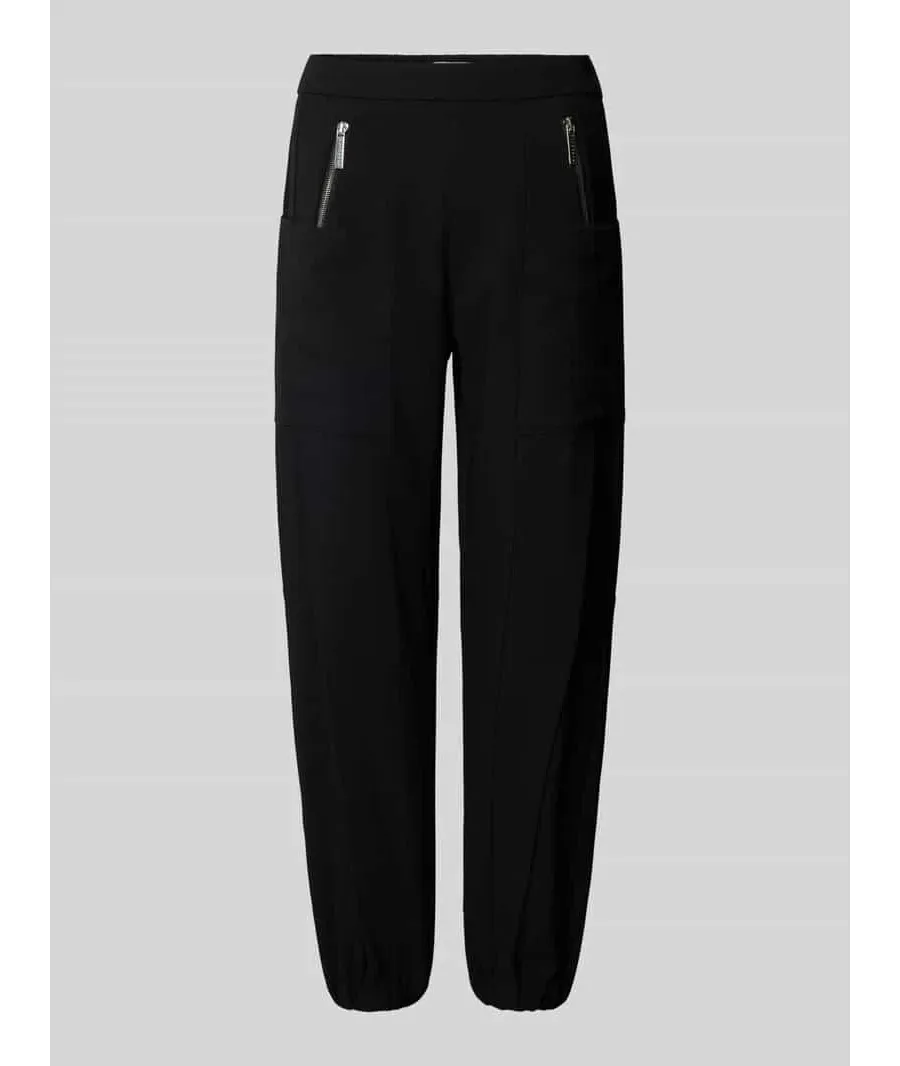 obrazek 1 Spodnie materiałowe o kroju tapered fit z elastycznym pasem model ‘Nagano’