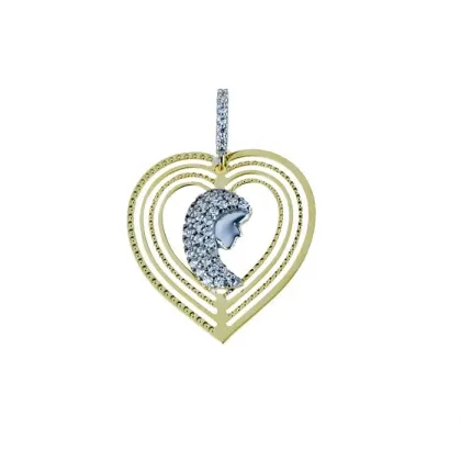 Zdjęcie Włoski medalik w kształcie serca z madonna 25x23