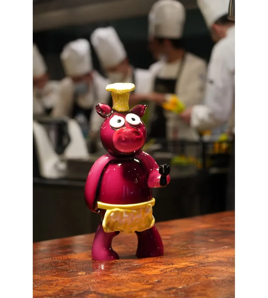 obrazek 5 Fantastyczna figurka ze szkła dmuchanego Murano „Chef Pork” na upominek dla kucharza
