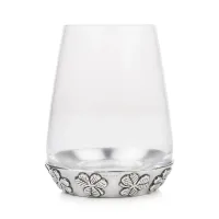 Picture A drinking glass with a pewter base decorated with an Irish shamrock - a unique gift