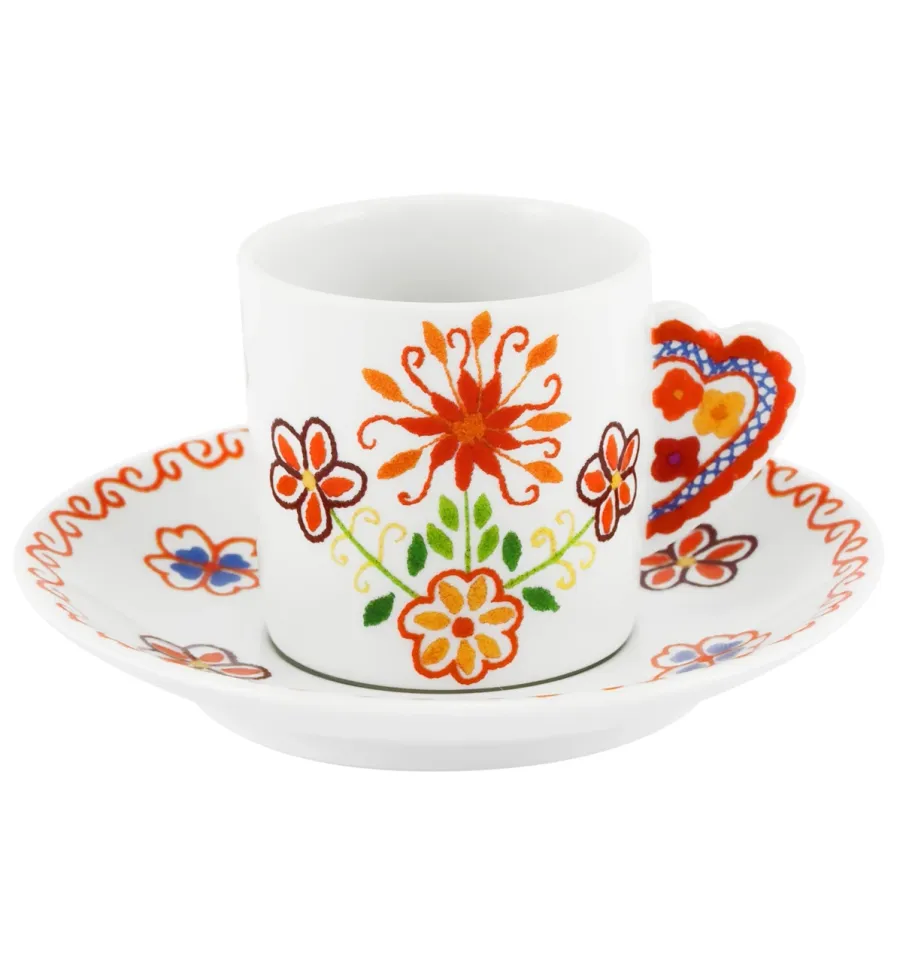 obrazek 1 Filiżanka do kawy ze spodkiem z porcelany Vila Verde z motywem nawiązującym do święta Walentynek - Vista Alegre