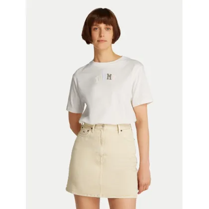 Zdjęcie Tommy Jeans T-Shirt Color Varsity DW0DW21337 Écru Relaxed Fit