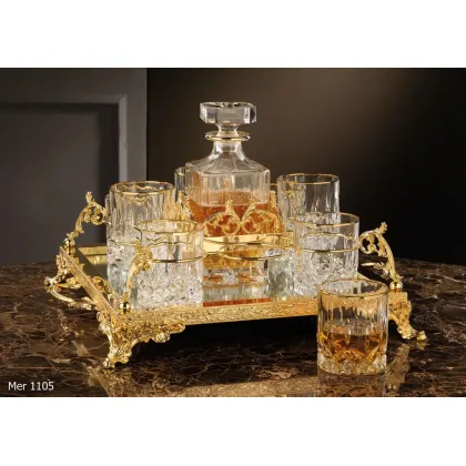 Picture Square gilded bronze tray with mirror