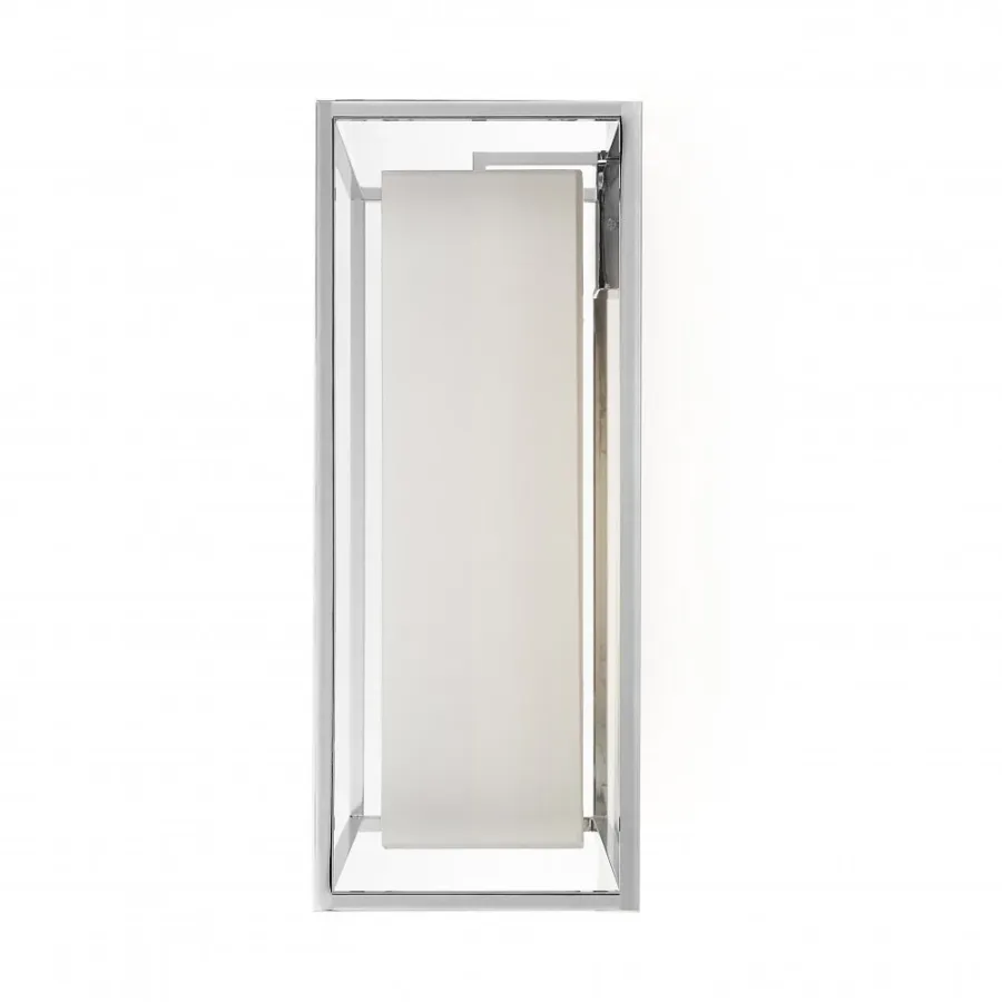 obrazek 3 Kwadratowa duża lampa ścienna z chromowanego mosiądzu H.50xL.50xP.20 cm