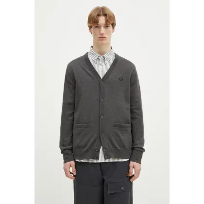 Zdjęcie Fred Perry kardigan wełniany męski kolor szary K9551.R85