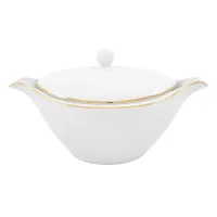Zdjęcie Luksusowa owalna waza z dodatkiem złota wykonana z porcelany - Porcel