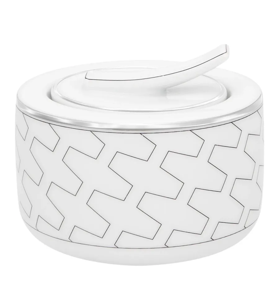 picture 1 Stylish porcelain sugar bowl with an original geometric pattern from the Trasso collection - Vista Alegre