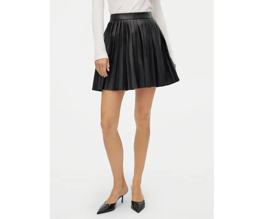obrazek 1 Vero Moda Spódnica z imitacji skóry Naomielly 10316312 Czarny Regular Fit
