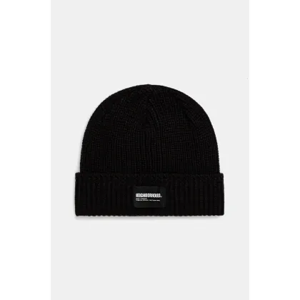 Zdjęcie NEIGHBORHOOD czapka z domieszką wełny Jp Beanie kolor czarny 242FUNH.HT01
