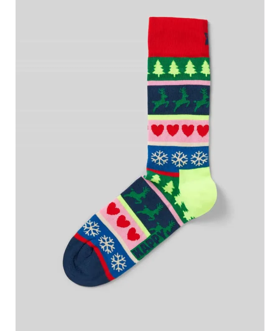 obrazek 1 Skarpety z wyhaftowanymi motywami model ‘Christmas Stripe’