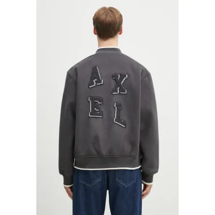 Zdjęcie Axel Arigato kurtka bomber wełniana Typo Varsity Jacket kolor szary przejściowa A3074003