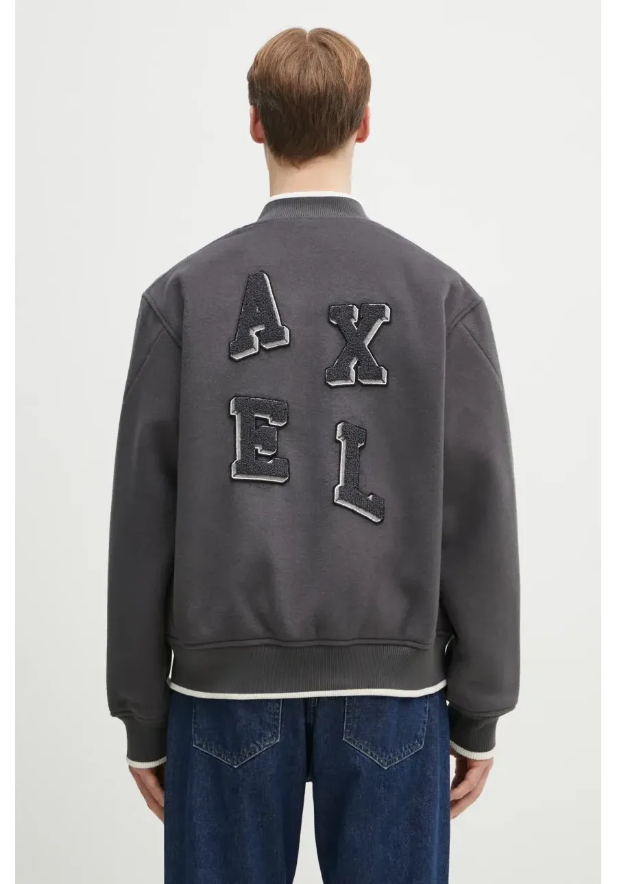 obrazek 1 Axel Arigato kurtka bomber wełniana Typo Varsity Jacket kolor szary przejściowa A3074003