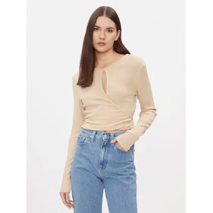 Zdjęcie Calvin Klein Jeans Bluzka J20J222559 Beżowy Slim Fit