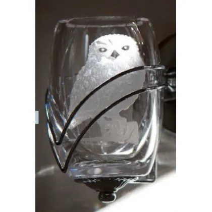 Zdjęcie Włoski naścienny pojemnik na szczoteczki z ręcznie grawerowaną figurką sowy – Il Paralume Marina