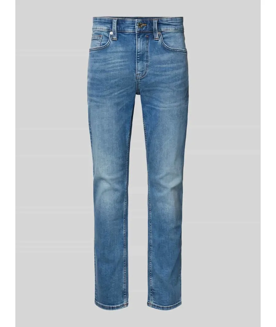 obrazek 1 Jeansy o kroju slim fit ze szwami w kontrastowym kolorze model ‘NELIO’