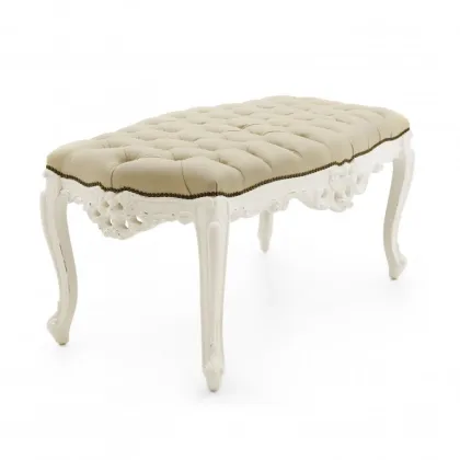 Zdjęcie Beżowa elegancka ławka w stylu barokowym - Sevensedie