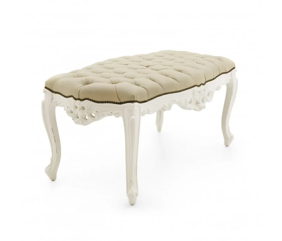 obrazek 1 Beżowa elegancka ławka w stylu barokowym - Sevensedie