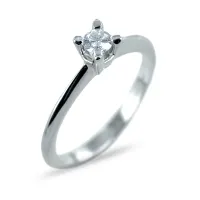 Zdjęcie Średni pierścionek Solitaire ze złota z diamentem w oprawie