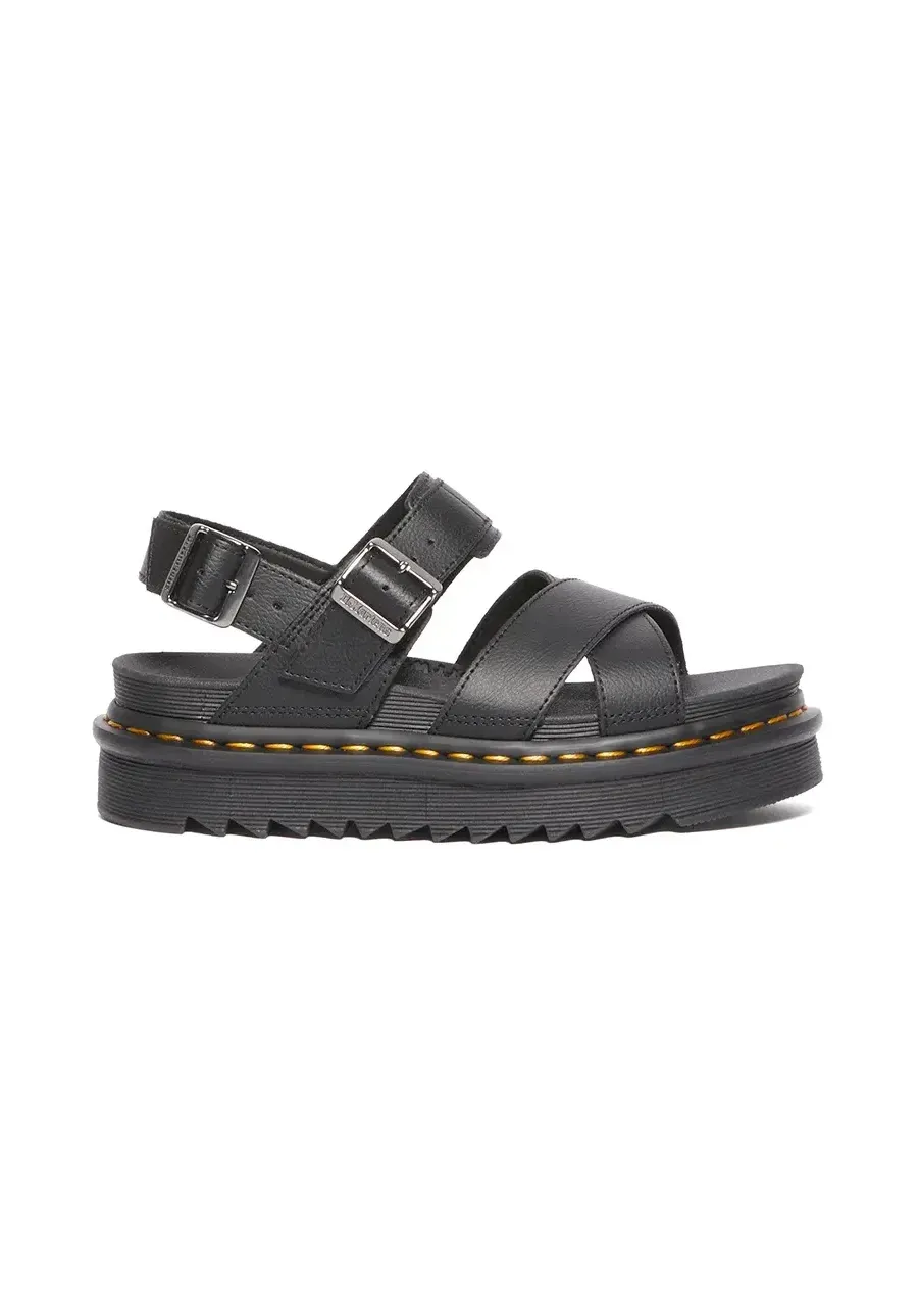 obrazek 1 Dr. Martens sandały skórzane Voss II damskie kolor czarny na platformie DM31558001
