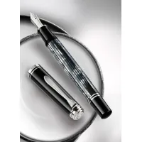 Picture Luxurious Souveran 605 Tortoiseshell-Black EF fountain pen