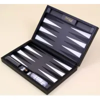 Zdjęcie Unikatowy komplet do Backgammon w czarnym kolorze