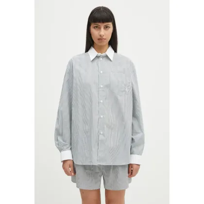 Zdjęcie Sporty & Rich koszula bawełniana Src Oversized damska kolor zielony relaxed z kołnierzykiem klasycznym SI019606302ST71