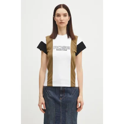 Zdjęcie Martine Rose t-shirt bawełniany Shrunken Panelled damski kolor biały 652JE01000D