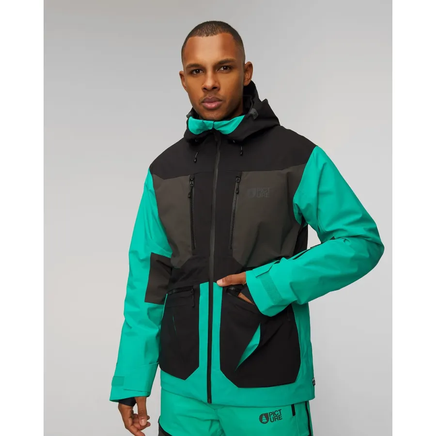 obrazek 1 Zielono-czarna Kurtka Freeridowa Męska Picture Organic Clothing Naikoon 20/20