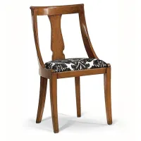Picture Solid wooden chair with upholstered seat - Zanini