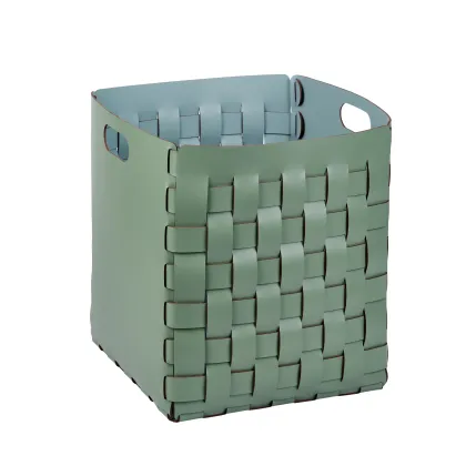 Zdjęcie Piękny stylowy kosz Bottega 35x35xH40 cm w kolorze liści eukaliptusa