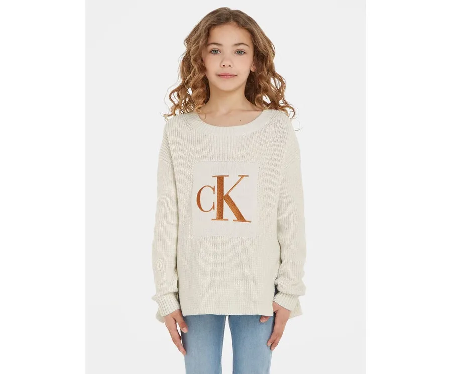 obrazek 1 Calvin Klein Jeans Sweter Monogram IG0IG02259 Écru Regular Fit